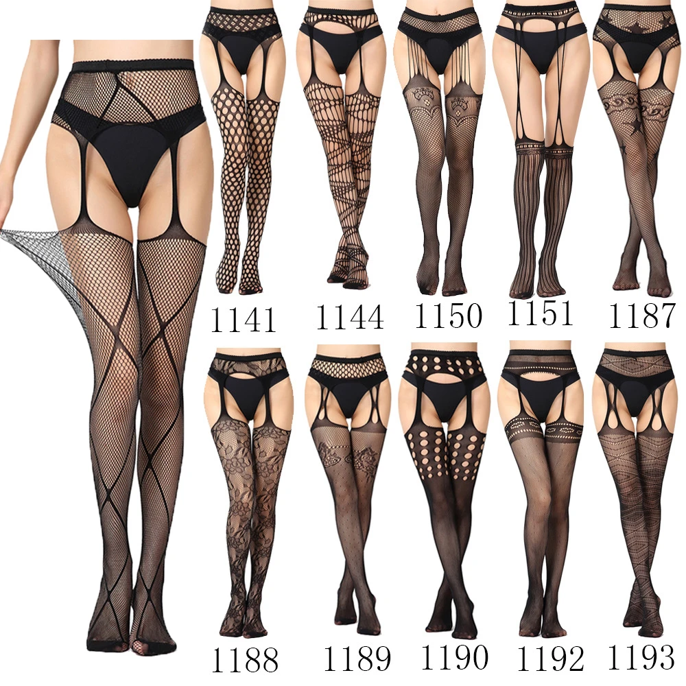 20 estilos de medias Sexy para Lencería abierta la entrepierna exótica ropa interior de cuerpo de peluche íntima negro Jacquard medias|Calcetería| - AliExpress