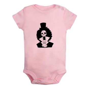 

One Piece Brook Tony Chopper Zoro Monkey D. Luffy Printed Newborn Baby Girl Boys Clothes Short Sleeve Romper Outfits 100% Cotton