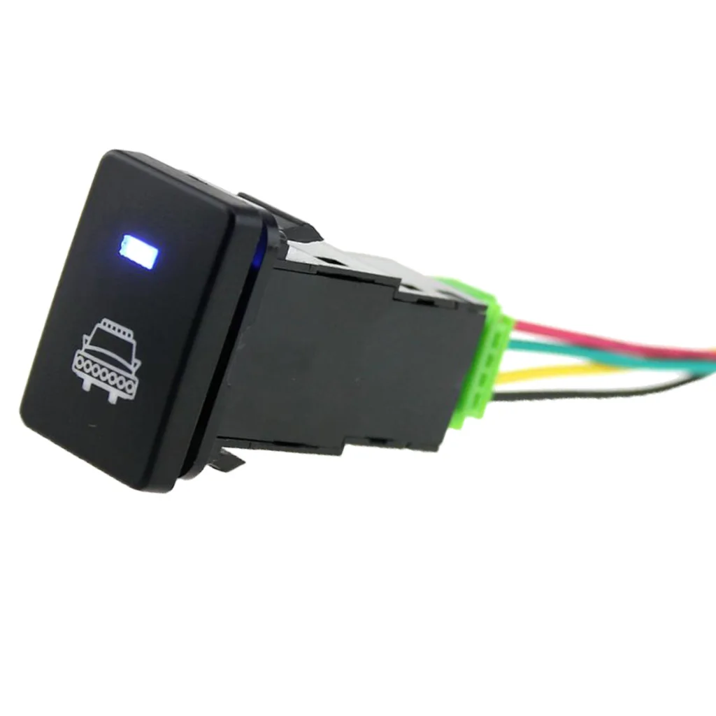 Waterproof 12V Headlight Push Button Switch with Blue LED Suitable for Toyota