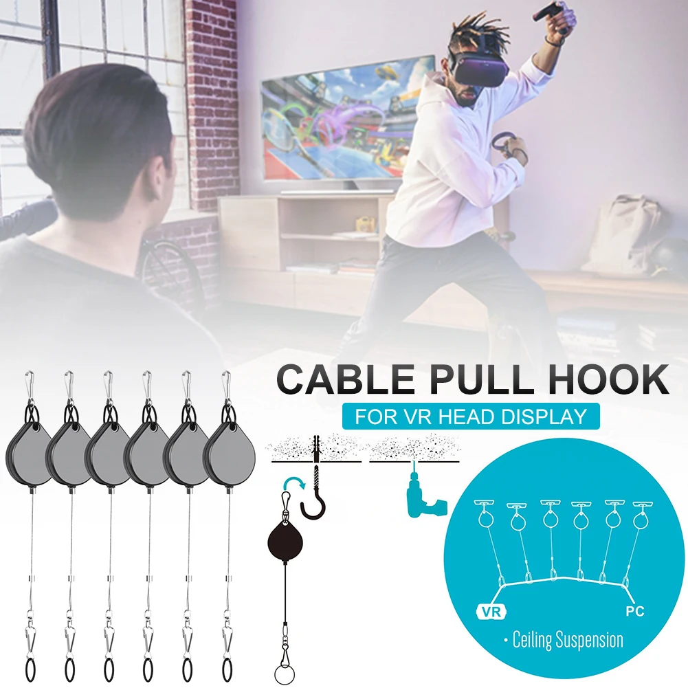 

6pcs VR Cable Pull Hooks For VR Accessories Cable Management System Good Helper Pull Rope Strap Hooks