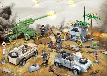 

German Army Gun Model Building Blocks WW2 Military Ship Armor vehicle Weapon Educational Bricks Toy For Children