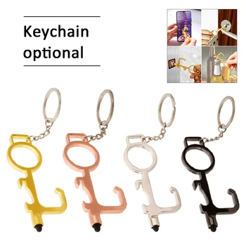 

Creative Bottle Opener Anti Touch Door Opener No Touch Hand Tool Serves Non-contact Key Chain Kitchen Bar Accessories