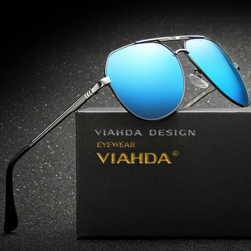 VIAHDA, классические, HD, поляризационные, металлическая оправа, модные солнцезащитные очки, классический дизайн, для женщин, мужчин, Feminin, бренд Oculos, винтажные очки