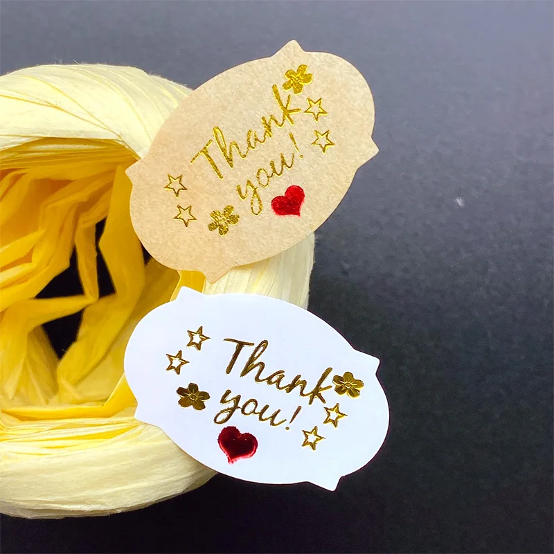 1200pcs Multiple Style Hot stamping Thank you Stickers for Gifts Stickers Scrapbooking Customized Seal Sticker Labels