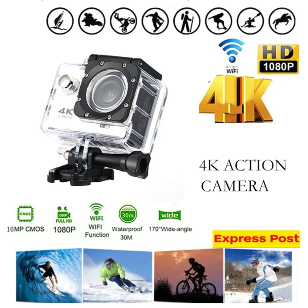 4K Экшн-камера 16MP Vision 3 Подводная Водонепроницаемая камера широкоугольная WiFi Спортивная камера с монтажными аксессуарами комплект