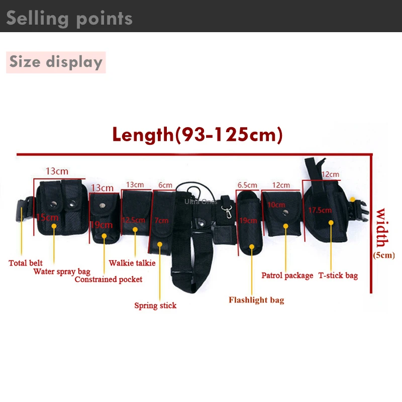 10pcs Multifunctional Security Belts Tactical Military Training Shooting Combat Wargame Duty Utility Belts with Pouches Holster
