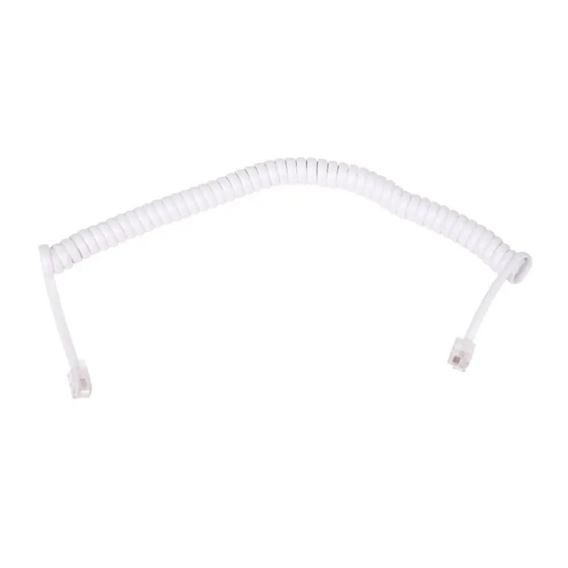1.5M 4.9Ft White Stretchy RJ9 4P4C Handset Telephone Coiled Cable Cord | Компьютеры и офис