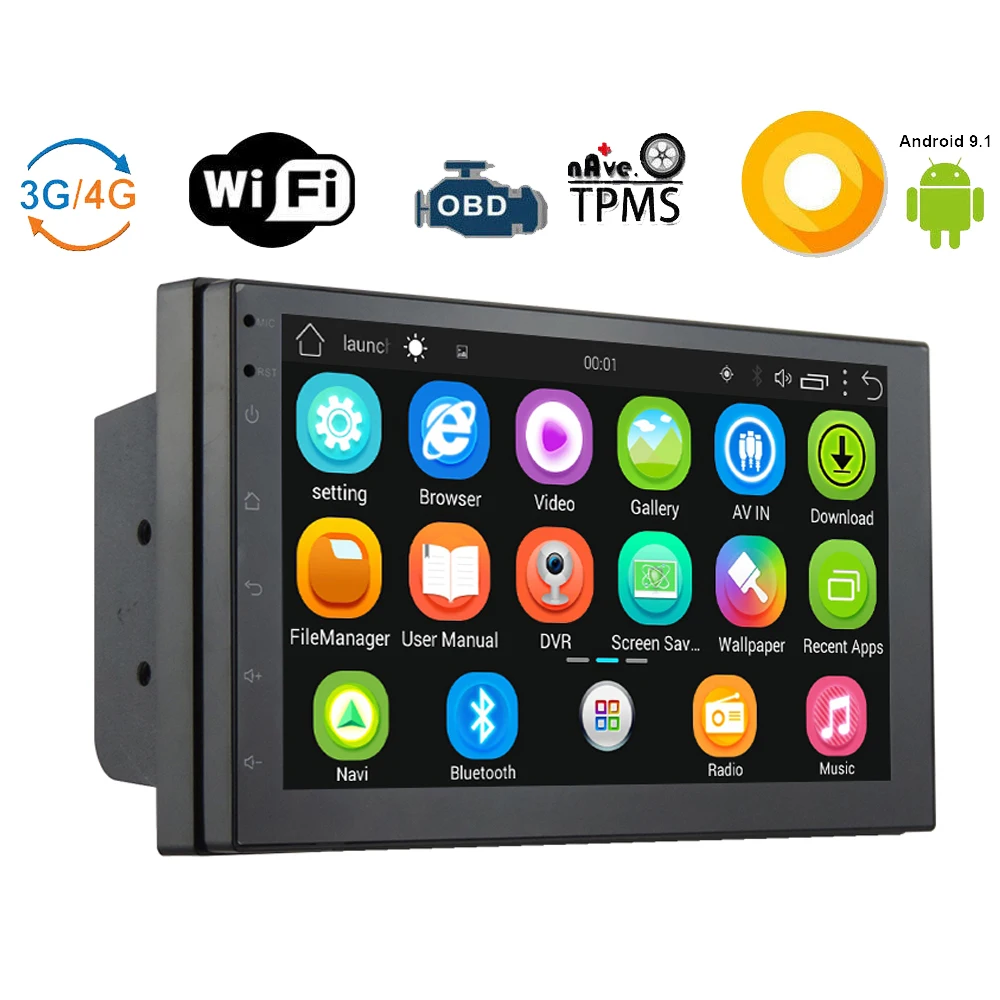 

2 Din Android 9.1 Car Multimedia Player GPS Navigation Auto Stereo 7 inch 1024*600 Universal Car Radio WIFI Bluetooth Video Play