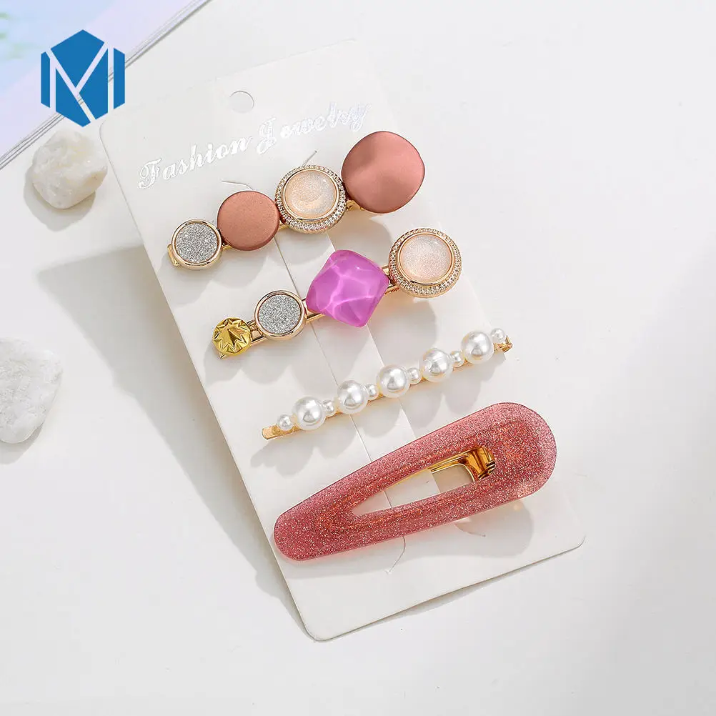 M MISM INS стильные Acecate жемчужные заколки для волос для женщин Modish винтажные мраморные заколки для волос для девочек модный Набор шпилек