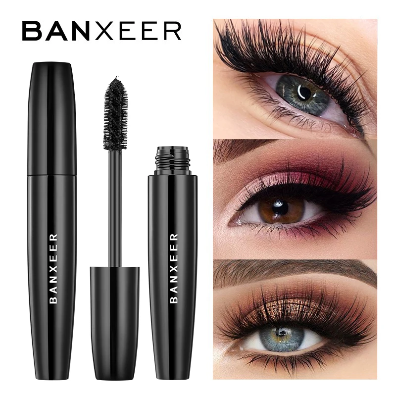 

BANXEER Volume Mascara Makeup 4D Silk Fiber Lash Mascara Waterproof Rimel 3d Mascara Extension Thick Long Curling Eyelash