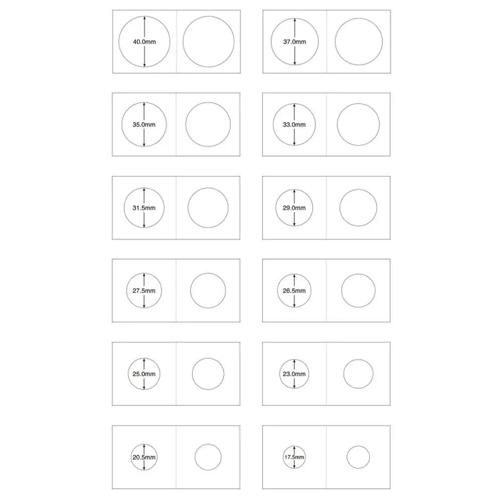 50Pcs/Lot 12 Sizes Square Cardboard Coin Holders Coin Supplies Album Collection Stamp Holders Cover Case Storage