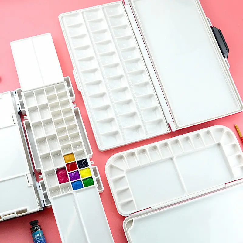 Paint Tray Color Palette Watercolor Palette Professional Moisturizing Sealed Paint Palette Portable Empty Paint Box For Watercolor Gouache Acrylic Oil Painting Art Supplies