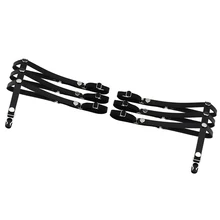 2 шт. Для женщин девушки ноги жгут пикантная женская обувь из кожи; ботильоны с заклепками в стиле «панк» с шипами ноги подвязки регулируемые эластичные сапоги до бедра кольцо