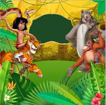 

8x8FT Green Safari Park Monkey Tiger Jungle Book Custom Backgrounds Photo Studio Backdrops Vinyl 240cm x 240cm