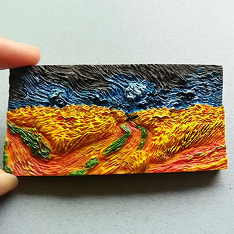 3D магниты на холодильник VAN GOGN известная картина звездное небо Цветок ириса Подсолнечник магнитная наклейка на холодильник магнитный сувенир