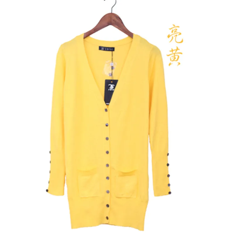 autumn fashion Spring women's sweater V-neck button knitted sweater ladies'Cardigan Candy Color sweater knitwear PZ2012