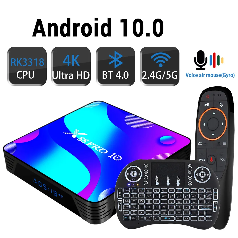 ТВ-приставка Android 10 0 4 Гб 32 ГБ 64 128G ROM bluetooth 4k 3D 2 4G и 5 8G Wi-Fi Youtube HDR + высокое качество