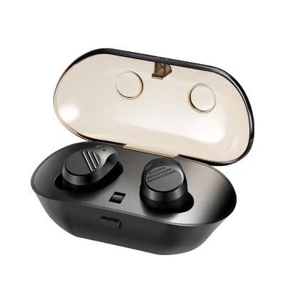 Черный TD01 True Bluetooth 5,0 наушники TWS беспроводные головные уборы спортивные Handsfree наушники 3D стерео игровая гарнитура с микрофоном зарядная коробка - Цвет: Черный