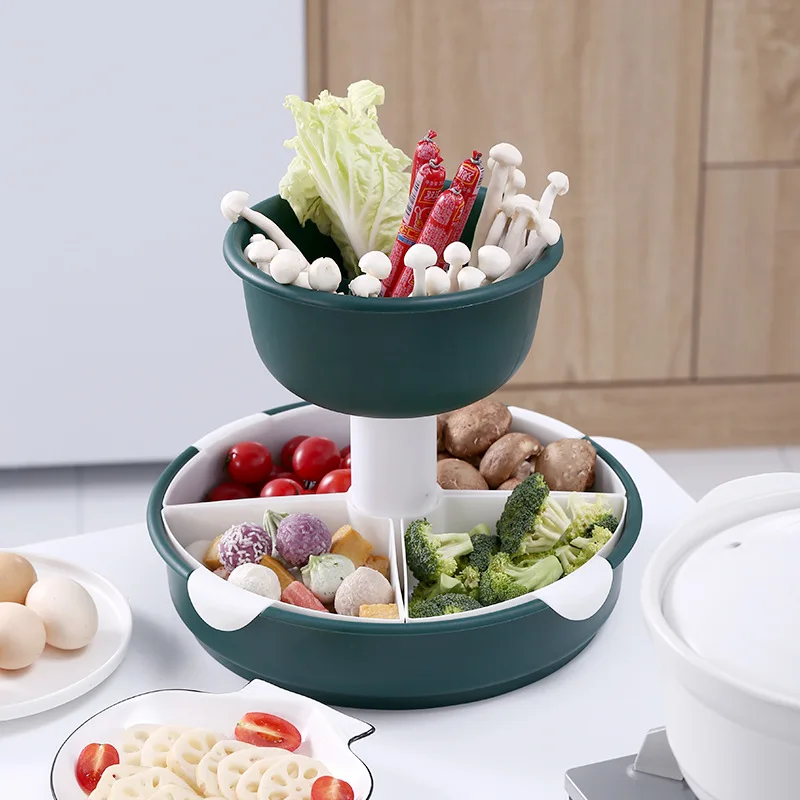 Useful Hot Pot Platter Stackable Well Design Sturdy Multifunctional  Rotating Drain Basket - AliExpress