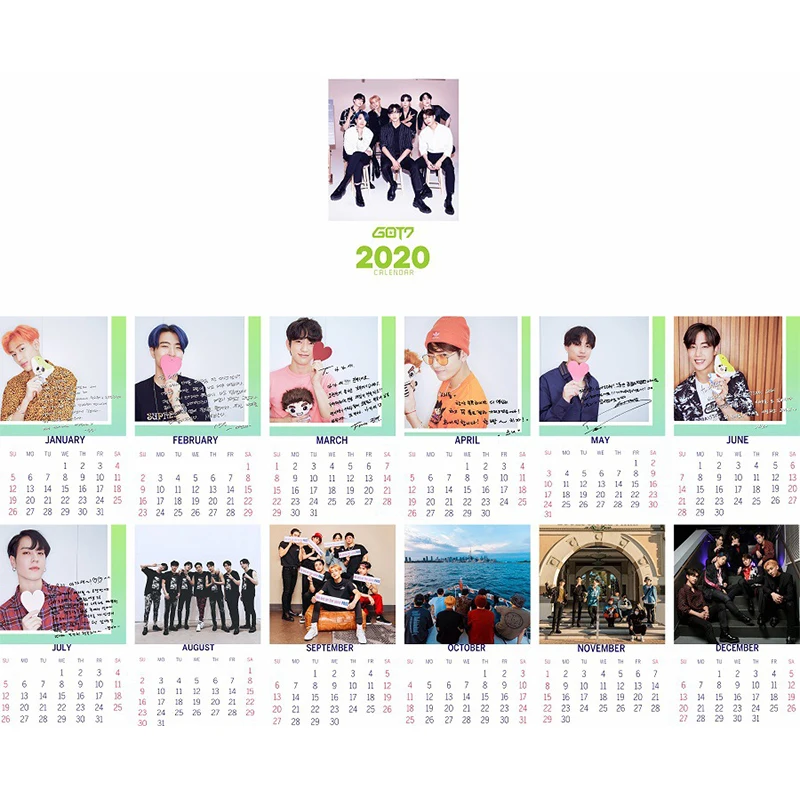 Kpop BLACKPINK GOT7 SEVENTEEN TWICE в стиле группы Bangtan Boys Настольный календарь Мода Calendar календарь вентиляторы коллекция подарки, Прямая поставка