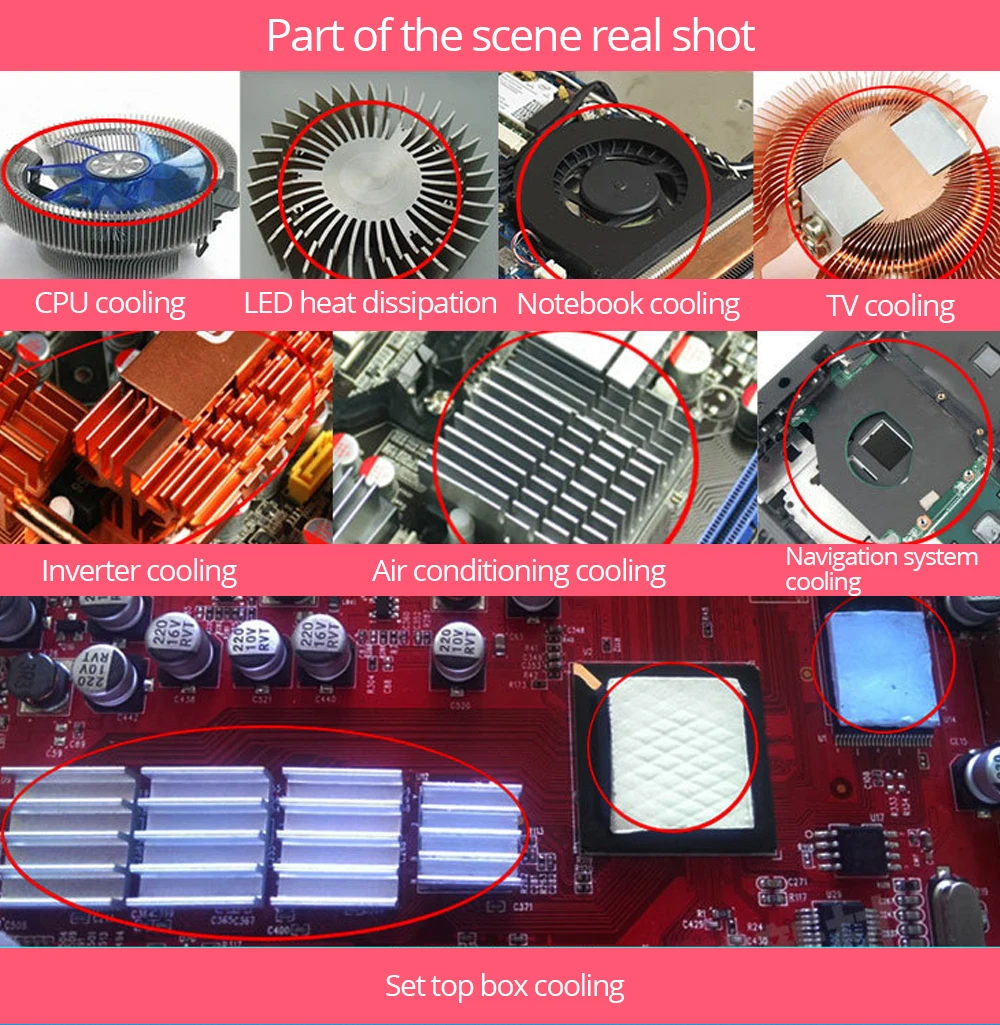 Thermal pad Thermal paste TISHRIC CPU Thermal Pad 0.5mm 1mm 1.5mm 2mm heatsink heat sink Paste PC Fan Cooler Conductive Silicone pad GPU Thermal Pads