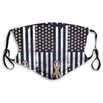 

Childhood Cancer Awareness Flag Active Carbon Filter Mask with PM2.5 Filters 5 Layers of Protection for Unisex