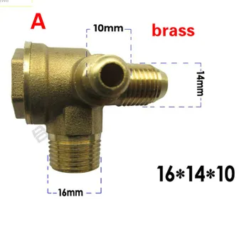 

Brass Male Thread Direct Air Compressor One Way Check Valve Gold Tone aluminum alloy one-way-valve 16*14*10/20*16*10