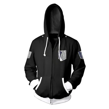 

Anime Attack On Titan Cosplay Costumes 3D Printed Zipper Hoodies Jacket Mikasa Ackerman Winter Sweatshirt Coat For Women Men Boy