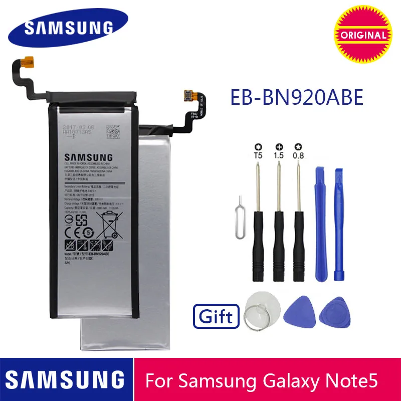 Оригинальный аккумулятор для телефона SAMSUNG 3000 мАч Samsung Galaxy Note 5 N920 N920A N920T N920I N920G N920V