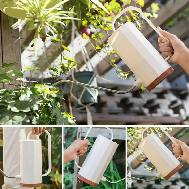 1.2L Household Gardening Tools Plastic Plant Sprinkler Practical Watering Can Long Mouth Irrigation Flowers Kettle Cylindrical