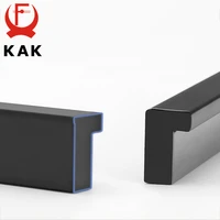 KAK แฟชั่นสีดําซ่อนตู้จับอลูมิเนียมห้องครัวจับตู้ดึงลิ้นชัก Knobs เฟอร์นิเจอร์ประตูฮาร์ดแวร์ 4