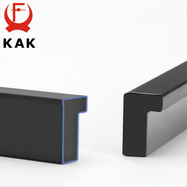 KAK แฟชั่นสีดําซ่อนตู้จับอลูมิเนียมห้องครัวจับตู้ดึงลิ้นชัก Knobs เฟอร์นิเจอร์ประตูฮาร์ดแวร์ 4