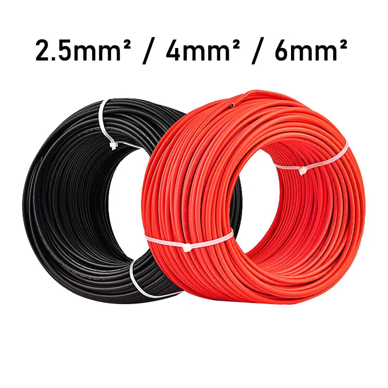 

Photovoltaic cable 2.5mm2 4mm2 6mm2 solar Power Cable wire / TUV cable for PV Panels Connection red black XLPE jacket