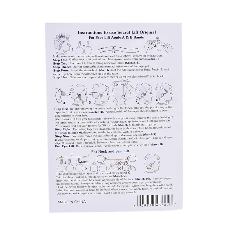 40Pcs Invisible Thin Face Stickers V-Shape Face Facial Line Wrinkle Sagging SkinFace Lift Up Fast Chin Adhesive Tape