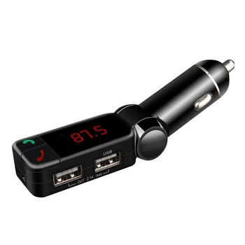 

alloet BC06 Car FM Transmitter Bluetooth 5.0 Handsfree AUX-Input MP3 Music Player Dual USB Phone Charger Wireless FM Modulator