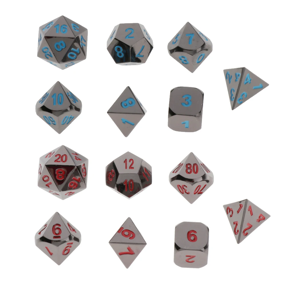 7 Pcs Polyhedral Dice Set D4 D6 D8 D10 D12 D20 Game Dice for Dungeons and Dragons Pathfinder DND RPG MTG Table Gaming Dices
