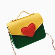 Модные сумки для девочек на День святого Валентина с принтом в виде сердца, контрастная цветная сумка-мессенджер, мини-сумки через плечо