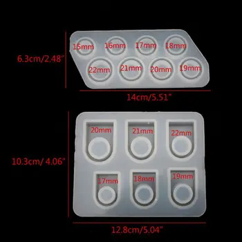 

52Pcs Assorted Sizes Round Square Ring Silicone Resin Mold Jewelry Making Tools 1XCA