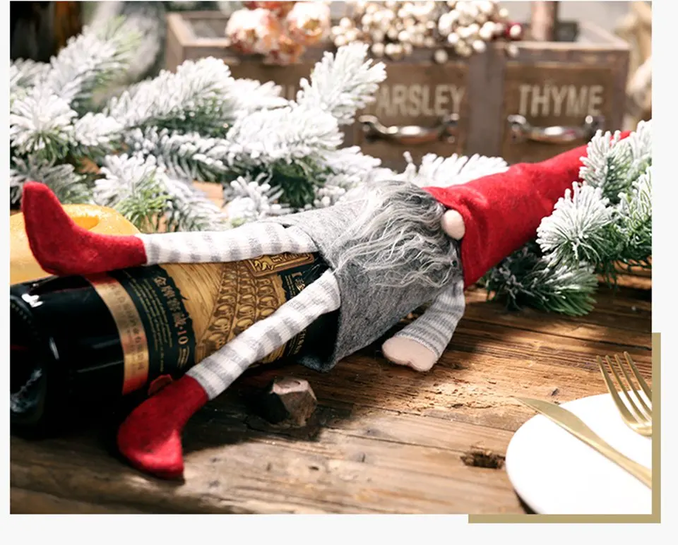 Рождественские украшения для бутылок Navidad Санта Клаус чехол для бутылки вина новогодние вечерние украшения стола вечерние принадлежности для дома