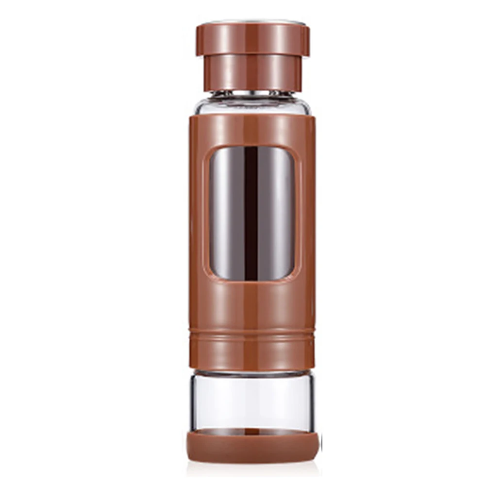 430ml Double-layer Portable Outdoor Sports Tea Glass Heat-resistant Tea Water Separation Cup Dual-use Cup PAK55 - Цвет: 430ml