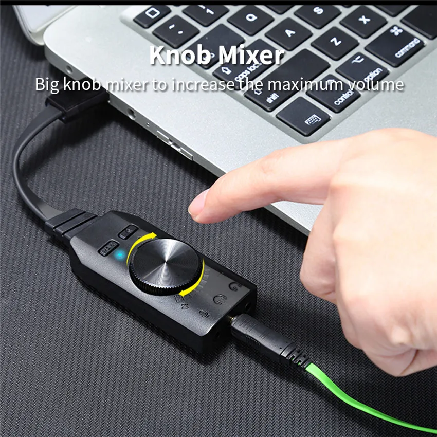 PLEXTONE GS3 Headset Adapter Virtual 7 1 Channel USB External Sound Card Earphone Headphone Audio Interface for Computer PC