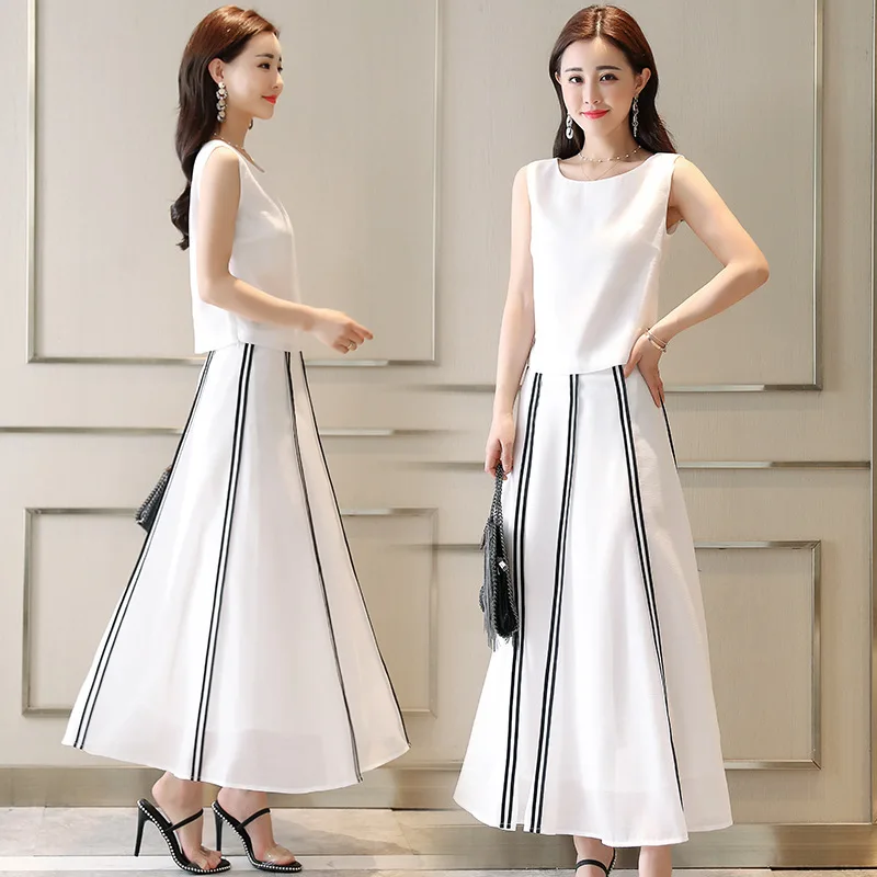 

2018 Summer Wear New Style Two-Piece Set Fashionable Set Dress Ladies' Elegant Tall Fashion Suit Skirt Trend