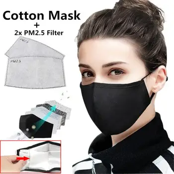 

Fashionable Unisex Cotton Mask With Breathing Valve Dustproof And Pm2.5 Mask With Filter Air Valve Red Black