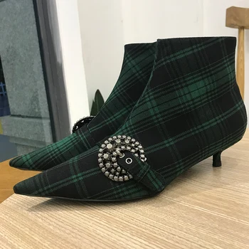 

Chic Heels Short Boots Women Designer Ankle Boots Pointed Toe Botas Mujer Casual Shoes Woman Luxury Bota Feminina Retro Footwear