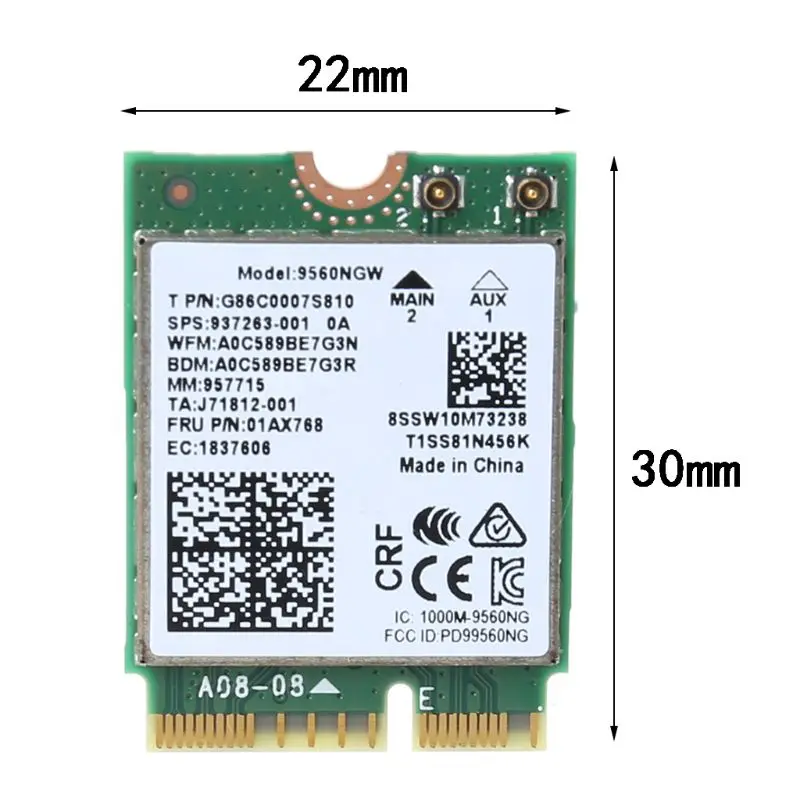 Для Intel 9560 AC 9560NGW 1,73 Гбит/с беспроводная Wifi 802.11ac Wlan карта с антенной
