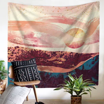 

Nordic Art Retro Landscape Tapestry Wall Hanging Boho Decoration Home Decor Sunrise Wall Cloth Tapestries Background Blanket