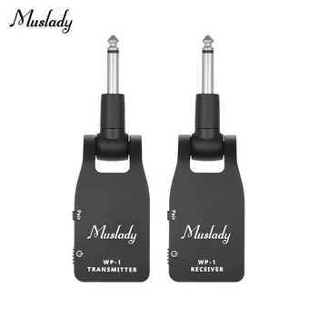 

2.4G Wireless Guitar System Transmitter & Receiver Built-in Rechargeable Lithium Battery 30M Transmission Range for Guitar Bass
