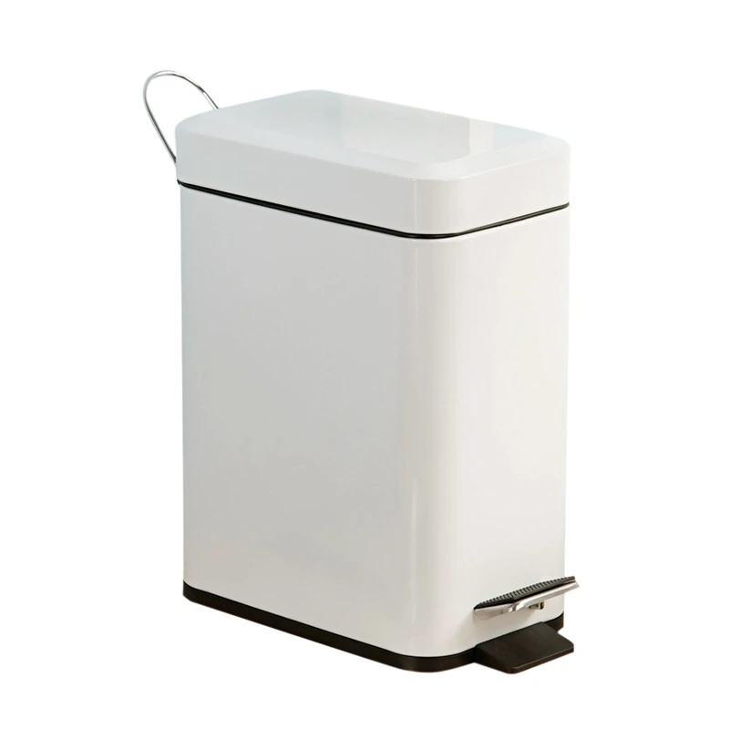 

Trash Can Bathroom Kitchen Living Room Office 5L Garbage DustBin Storage Bucket Storage Box Waste Can White