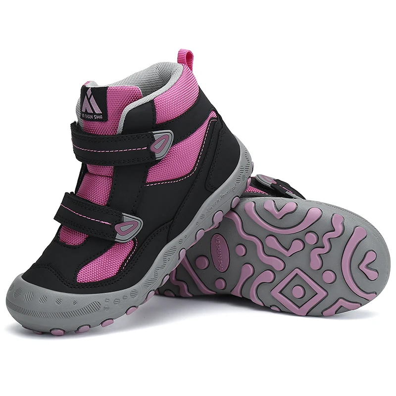 Зимние детские ботинки; уличные кроссовки; ботинки для мальчиков и девочек; осенние ботильоны; детская обувь на плоской подошве; Повседневная прогулочная обувь; tenis infantil - Цвет: Фиолетовый