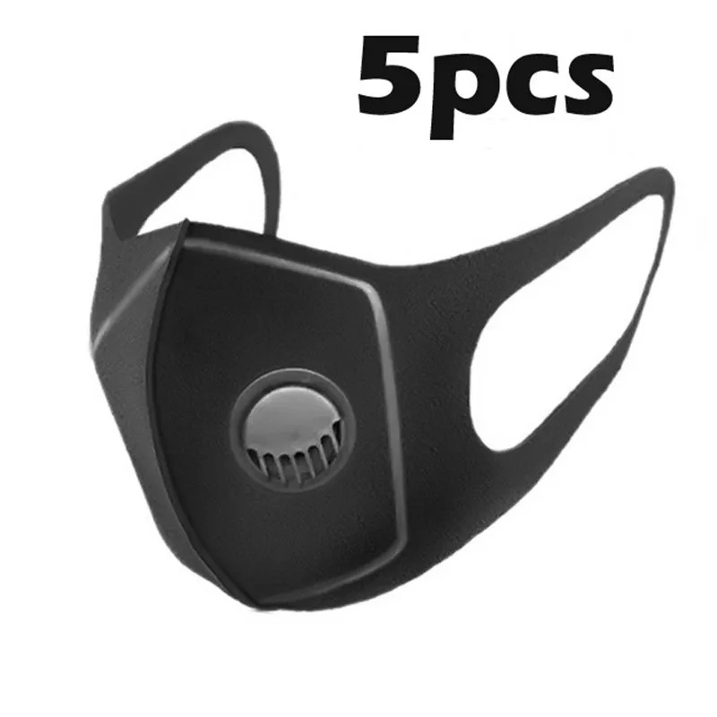 

5pcs Face Mask Anti Dust PM2.5 Face Mouth mascarillas FFP3 Respirator Breathable Valve Cotton Mask Filter Recycle Mouth Cover